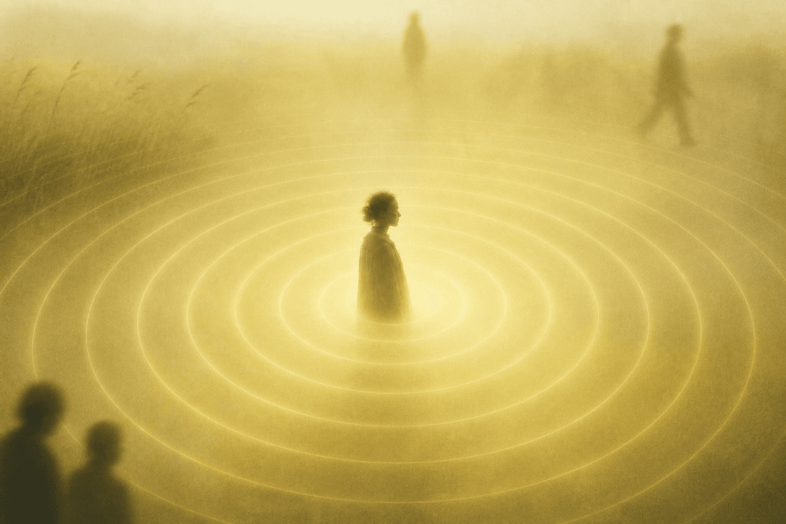 Colorful water droplet ripples — trust moving outward